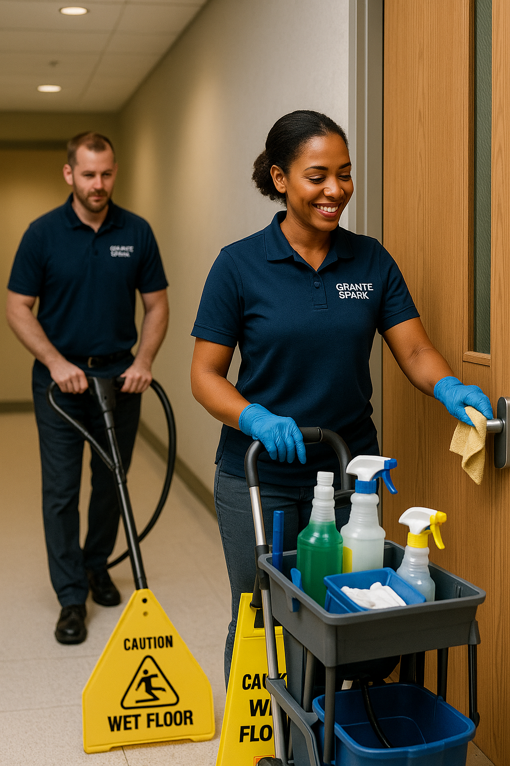 janitorial supplies cart